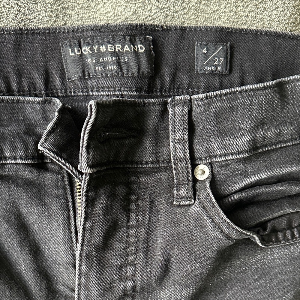 Lucky Brand Washed Black Ankle Jeans